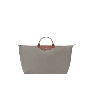 Longchamp Xl Turtledove Recycled canvas Reistas Grijs | 472986-UZG