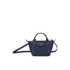 Longchamp Xs Leren Mini Tassen Donkerblauw | 405381-OJE