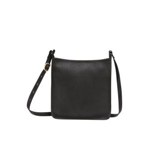 Longchamp Zipped L Leren Crossbodytassen Zwart | 521360-UYK