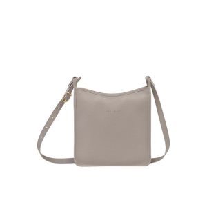 Longchamp Zipped L Turtledove Leren Crossbodytassen Grijs | 816074-TCN